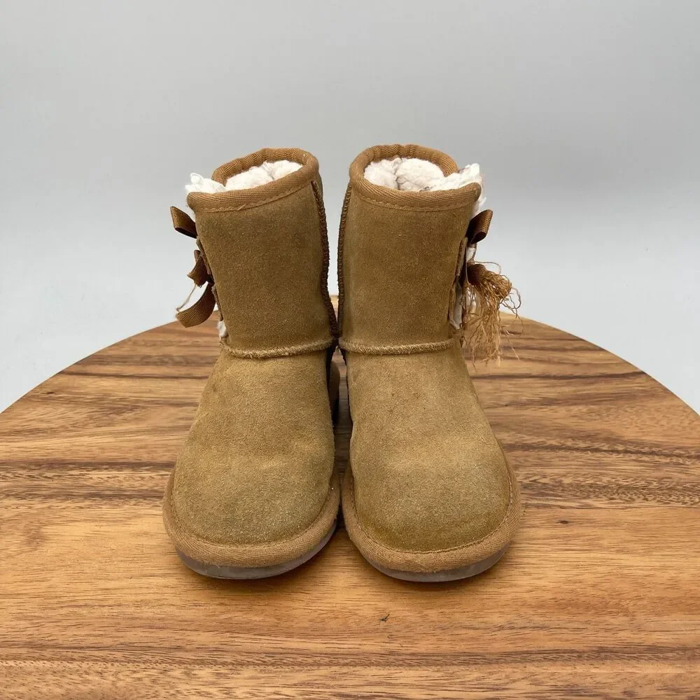 Koolaburra by UGG Victoria Short Boots Youth Girl's Size 9 Chestnut Brown